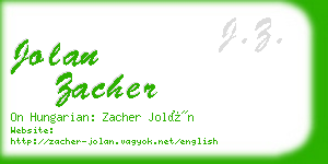 jolan zacher business card